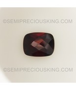 Natural Garnet Cushion Checkerboard Cut 10X8mm Burgundy Color VVS Clarit... - £111.84 GBP