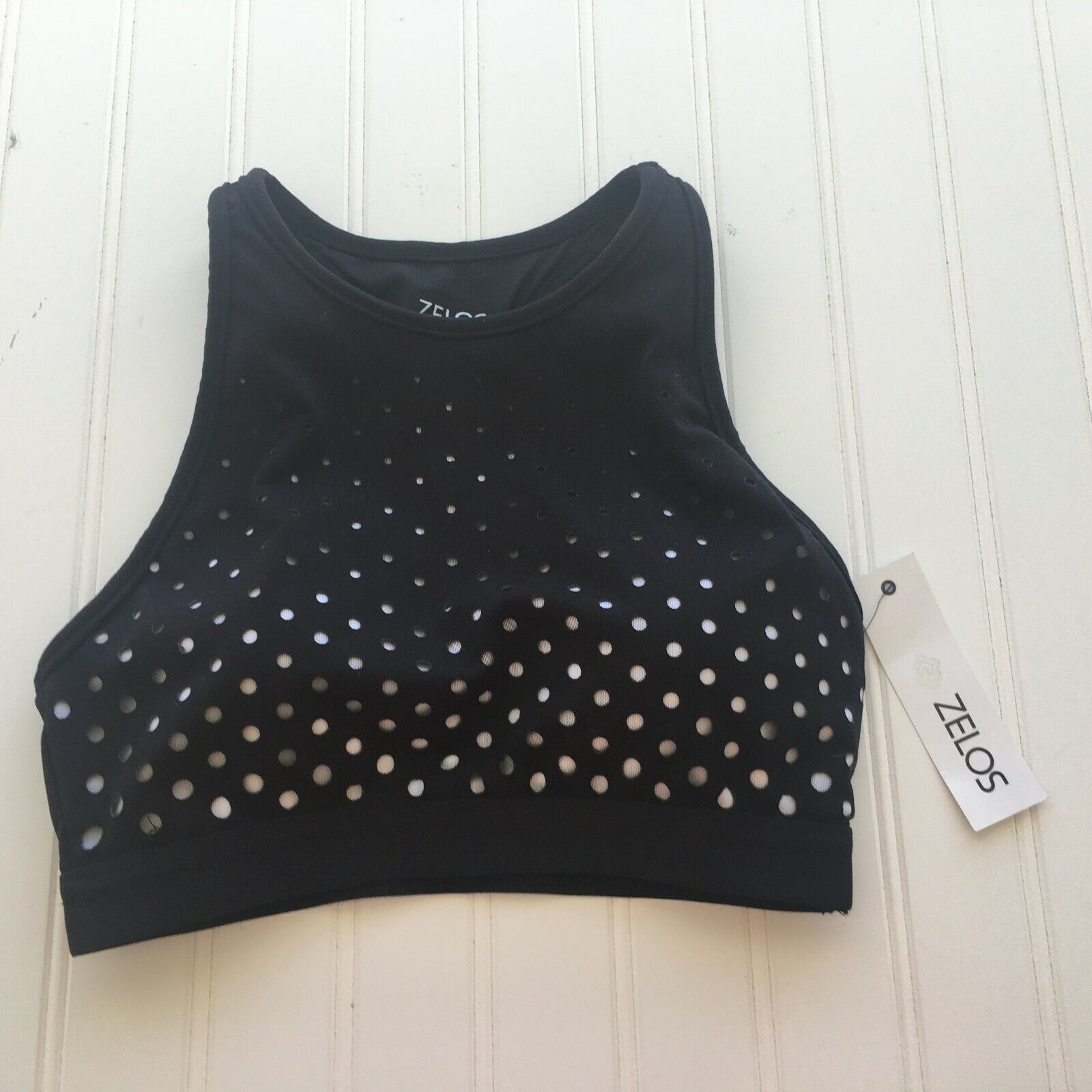 Zelos Black and White Racerback Sports Bra and similar items