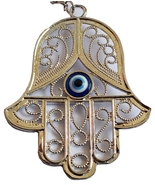 Renaissance silver metal hamsa evil eye original design from Israel holy... - £8.39 GBP