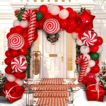 200 Pieces Christmas Balloon Garland Arch Kit Christmas Candy Cane Windmill Desi - £29.94 GBP