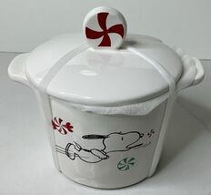 Snoopy Rae Dunn Canister Charlie Brown Peanuts Peppermint Dreams Christm... - $24.70