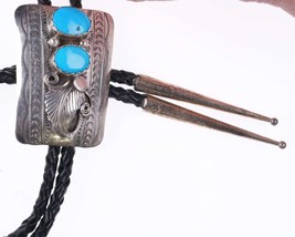 Navajo sterling and turquoise bolo tie - £114.48 GBP