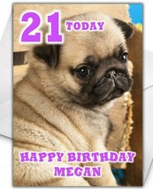 PUG PUP Personalised Birthday Card - Large A5 - Pug Puppy Birthday Card - £3.28 GBP