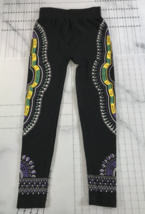 QJGLeggings Womens 24 Black Ankle Length Stretch Tribal Print Southweste... - $19.79