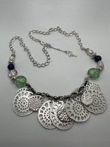 Vintage Tropical Flamingo Tag Logo Statement Necklace 31 - 33 inches NB11 - $15.84