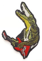 Rockin&#39; Reptile Appliques - Hilarious Crocodile Guitar Punk Patches for DIY Clot - $19.79