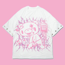 Gloomy Bear Emo, Punk, White &amp; Pink Oversized XXL T shirt Mens Unisex Si... - £36.05 GBP