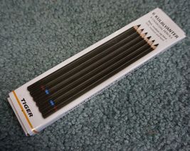 Pack of 6 PCS Charcoal Pencils by TIGER x2 Soft, x2 Medium, x2 Hard - £3.98 GBP