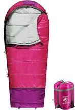Redcamp Kids Mummy Sleeping Bag For Camping, 3 Season Cold, Blue/Rose Red. - £34.34 GBP