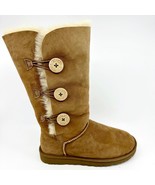 UGG Bailey Button Triplet Chestnut Womens Sheepskin Suede Tall Boots - $212.36 CAD