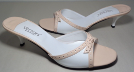 Versani Size 9.5 M BIANCO Rose White Leather Heeled Sandals New Women&#39;s Shoes - £118.63 GBP