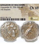 ALEXANDER the Great LIFETIME ISSUE NGC Choice VF Coin Herakles/Zeus. Sar... - $616.55