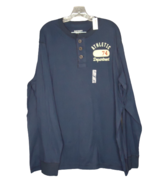 Old Navy Henley Athletic Department 74 Logo Navy Long Sleeve Button Neck... - $14.84