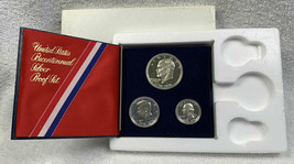 1976 United States Bicentennial Silver Proof 3 Coin Set - £23.18 GBP