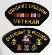 Enduring Freedom Veteran Defenders Military Embroidered Patch Lot (Qty 2... - $9.99