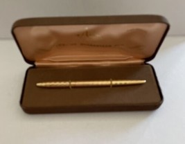 Anson 18k Gold Electroplate Pen With Original Case AS IS Needs Ink Vintage - £38.68 GBP