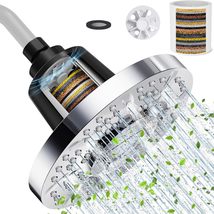 SR SUN RISE 7 Inch Anti-Clog High-Pressure Filtered Shower Head with, Ch... - £21.94 GBP