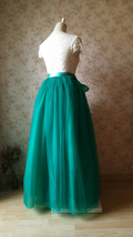 Green Maxi Tulle Skirt Women Custom Plus Size Wedding Puffy Tulle Maxi Skirt image 5
