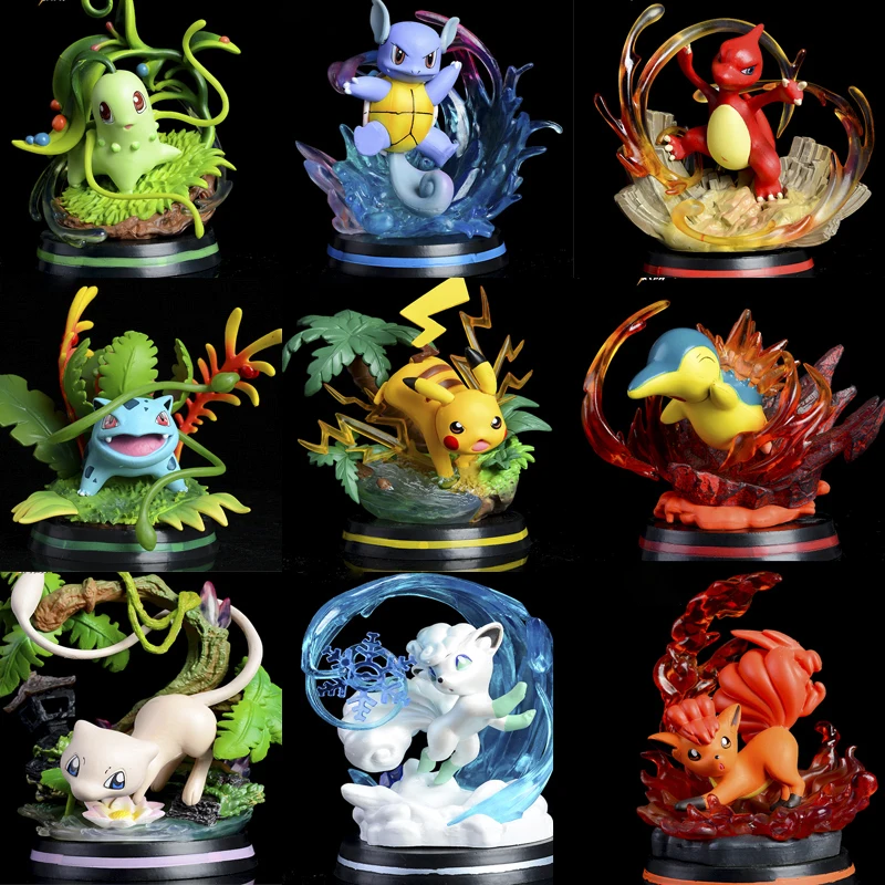 Pokemon Pocket Monster Pikachu Bulbasaur Charmeleon Squirtle Mew Chikorita Doll - £29.49 GBP