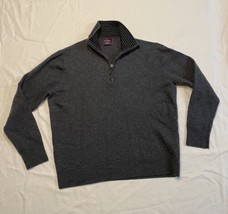 UNTUCKit Extra Fine Merino Wool 1/4 Zip Pullover Sweater Gray Mens XL Dry Clean  - £19.88 GBP