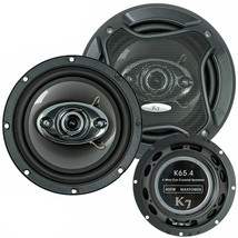 2) Audiotek K7 6.5&quot; 400 Watt Max 3-Way Car Audio Coaxial Speakers - K654 -Black - £56.12 GBP