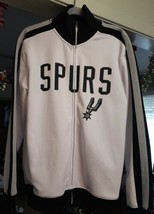 NBA San Antonio Spurs Full Zip Jacket Size M White Gray Black  - £26.34 GBP
