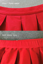 Cobalt Blue Pleated Taffeta Skirt Women Ruffle Custom Plus Size Pleated Skirts image 5