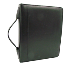 Franklin Quest Planner Organizer Handle Black Leather Full Zip Briefcase... - $43.35