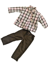 pre-owned Toddler Baby Girl WINTER OUTFIT sz 24m 2T Plaid Coat + Long Pants - £11.61 GBP