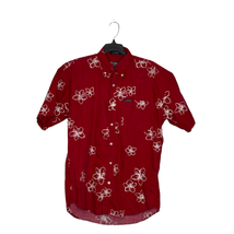 Chaps Ralph Lauren Aloha Hawaiian Shirt Size Medium Red Check With Flowers - £15.52 GBP