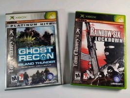 XBOX Tom Clancy Game Lot (2)- Rainbow Six Lockdown &amp; Ghost Recon Island Thunder  - $13.50