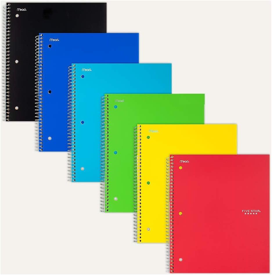 Primary image for Assorted Color Five Star 06190 11" X 8-1/2" Graph Ruled 1 Subject Notebooks