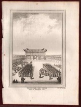 1749 Audience de Conge Schley Copperplate Engraving China Prevost Parade - £47.33 GBP