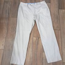 Alan Flusser Men’s Dress Pants Sz 40x32 cream tan light khaki cotton sla... - $26.00