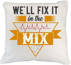 Make Your Mark Design Fix in Mix White Pillow Cover for Audio Recording &amp; Mixing - £19.54 GBP+