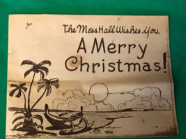 Merry Christmas Mess Hall Parry Island Eniwetok Atoll Japan Navy Base Paper Menu - £28.94 GBP