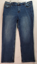 DKNY Jeans Mens Size 40 Blue Denim Cotton Pockets Flat Front Duane Straight Fit - $19.77