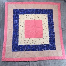 Handmade Quilt Baby Blanket Stars Hearts Pink Blue Patchwork 36&quot; x 36&quot; - $246.80 MXN