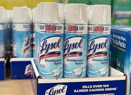 3 PACK -Lysol Disinfectant Spray - Crisp Linen Scent, 19 oz New - $26.59