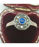 Victorian 9k Pink  White  Gold  Cobalt Blue Paste &amp;  Rose Cut  Diamonds ... - $34,185.44 MXN