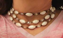 Vintage Triple Strand Choker Beads 12 Inches Long - £10.11 GBP