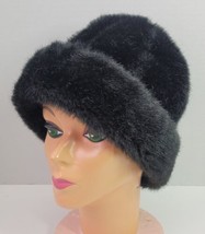 VTG Everitt Womans Black Faux Fur Hat Lined Winter Ladies European Russi... - £15.42 GBP