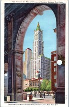 View Through The Arch of Municipal Building Showing City Hall New York Postcard - £5.49 GBP