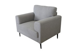41" Light Gray And Black Linen Arm Chair - $11,463.29 MXN