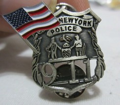 Brand New New York Police Pin American Flag Patriot Pin Lapel Pin NYC 911 9/11 - £7.82 GBP
