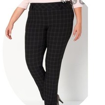 Christopher &amp; Banks Black White Checkered Straight Fit Mid Rise Pant New... - £22.02 GBP