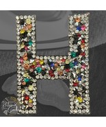 Letter H Multicolor Rhinestone Iron On Patch Applique Embellishment - $4.00