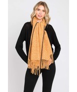 Textured Solid Fringe Scarf - $38.23 CAD