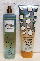 Bath And Body Works Fresh Coconut Colada Fragrance Mist Body Cream Set - £23.60 GBP