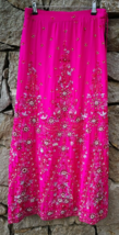 Indian Skirts Lehenga Pink Silk Pakistani Pre Owned Bollywood Heavy Party XS - £103.89 GBP